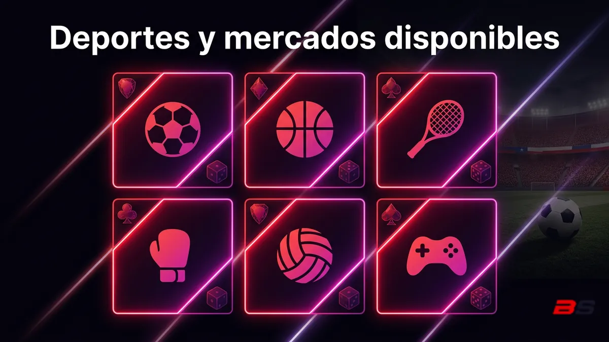 Catálogo de deportes y mercados en Betsala Chile: fútbol, tenis, esports y más