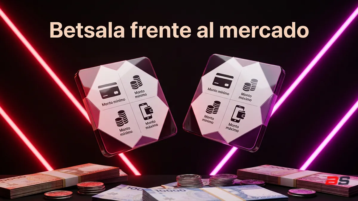 Comparación de montos de depósito de Betsala frente a la mediana del mercado chileno de casinos online.