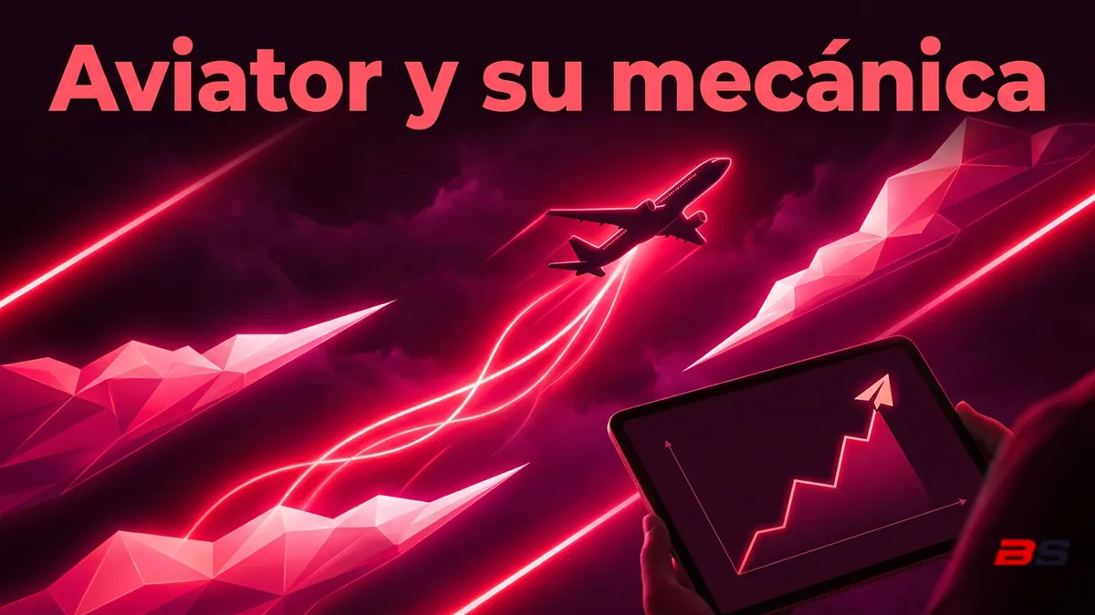 Ilustración de la mecánica de Aviator, un juego crash con avión y multiplicador, disponible en Betsala Chile
