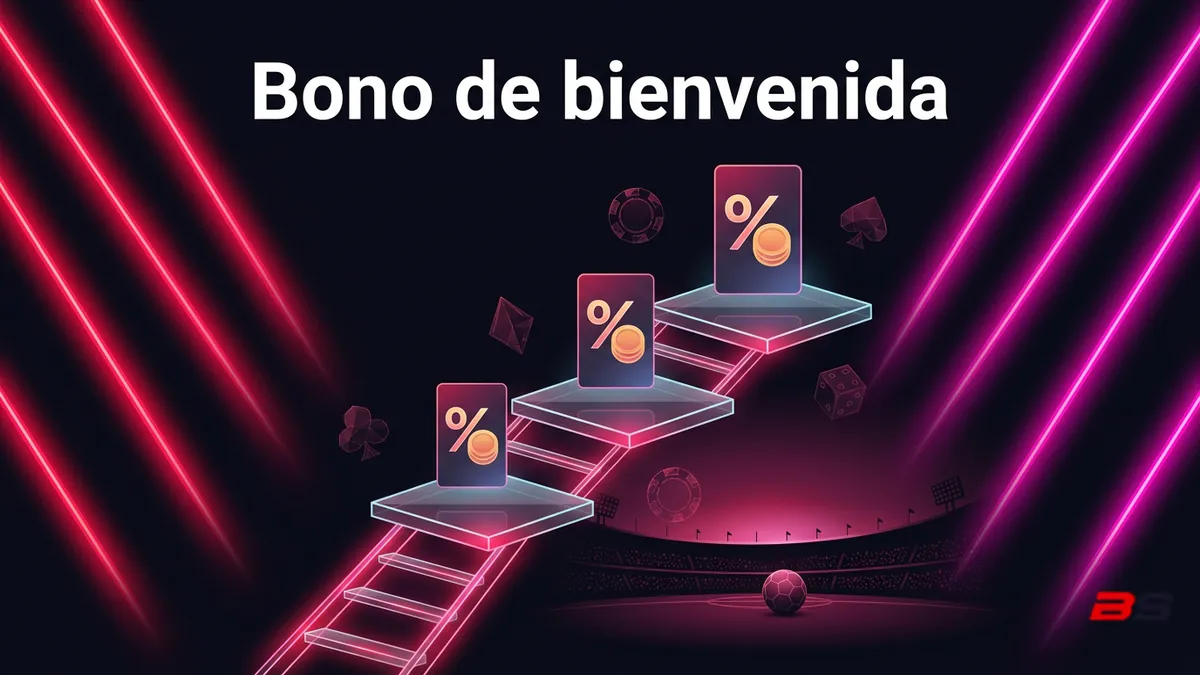 Bono de bienvenida en Betsala Chile tras el primer depósito, con un estadio de fútbol chileno de fondo